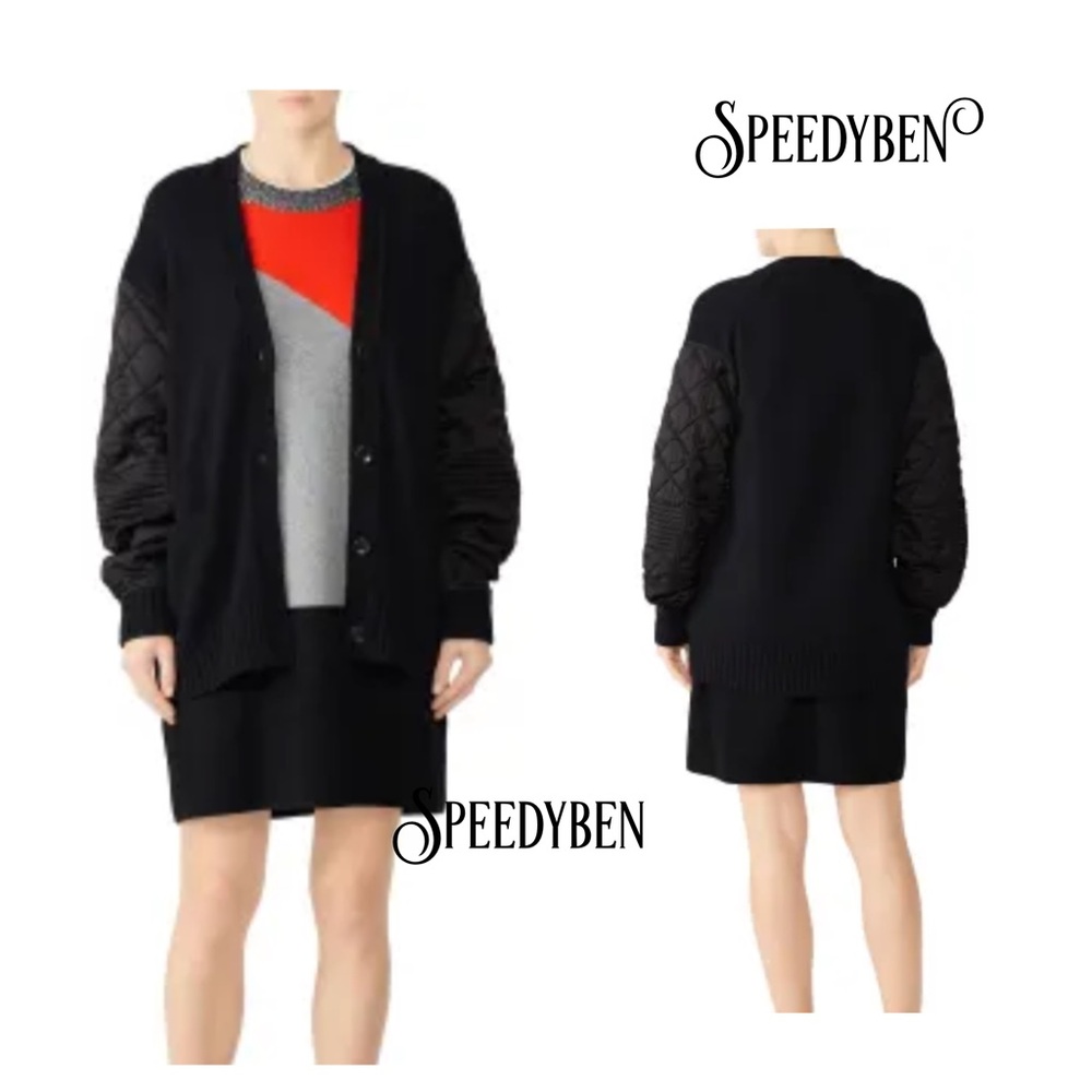 Proenza Schouler White Label Textured Wool Knit Cardigan Size Small